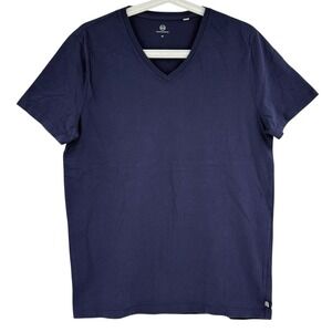 AG Adriano Goldschmied Men's V Neck T Shirt Navy Blue Pima Cotton Size Medium